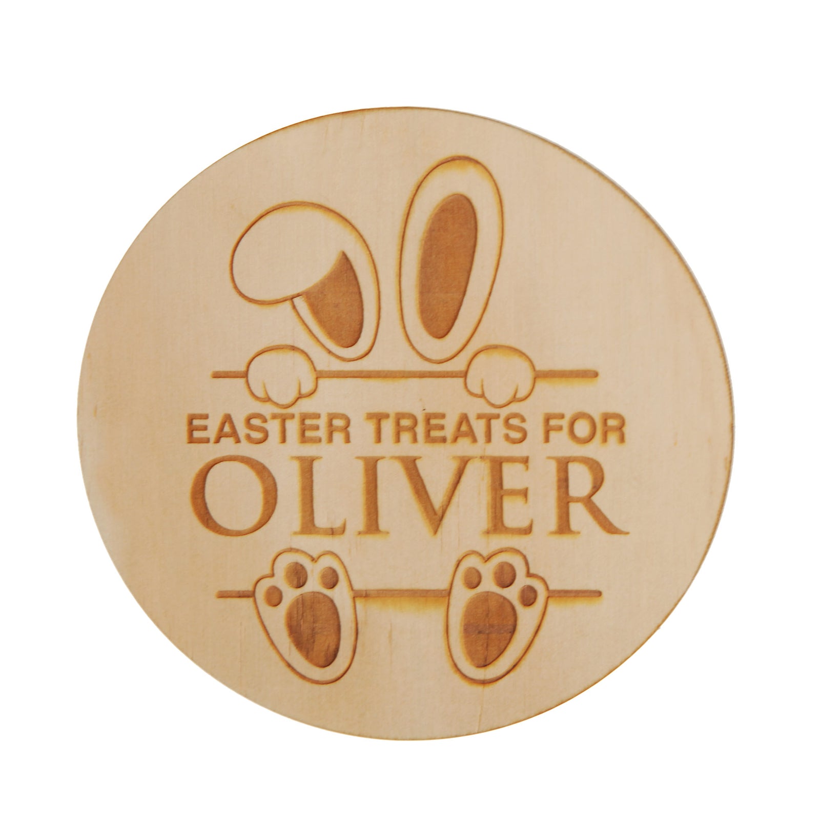 Personalised Easter Treat Jar with Wooden Lid - Hiding Bunny