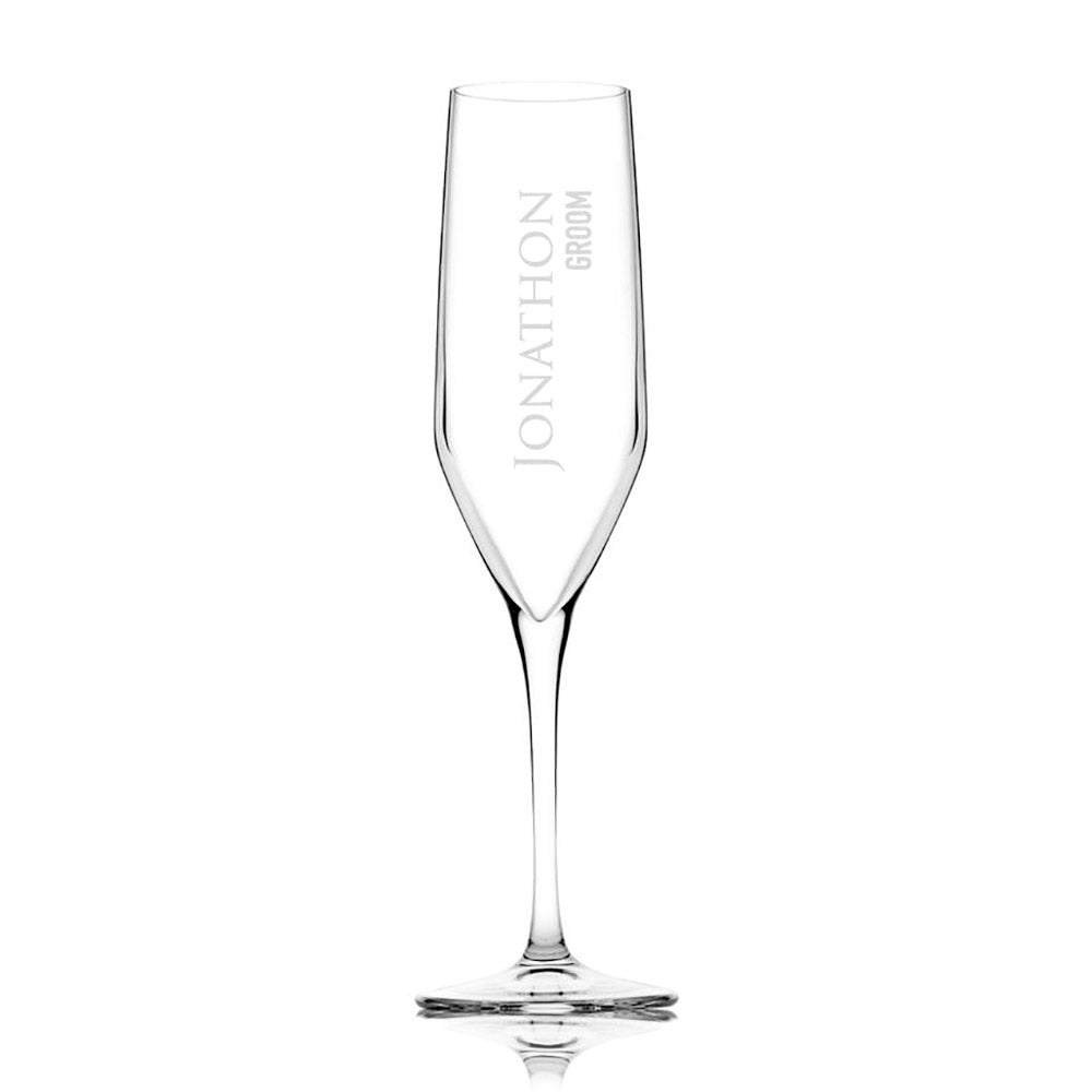 Personalised Etched Champagne Flute Glass