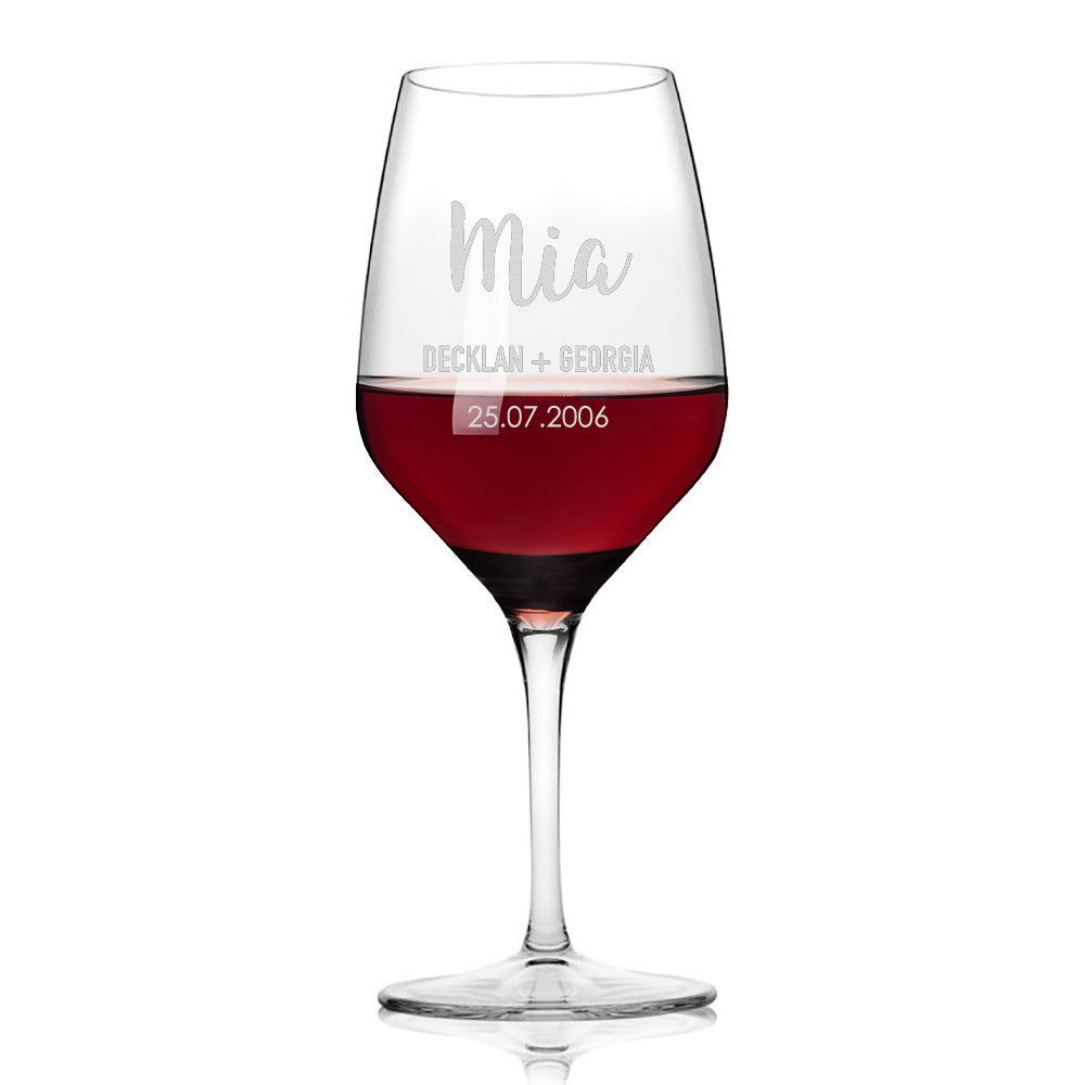 Personalised Etched Wine Glass