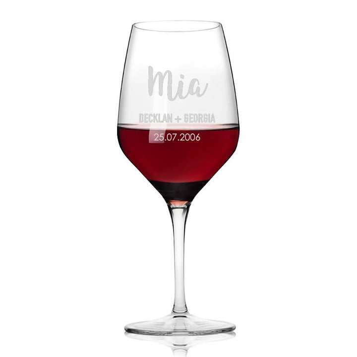 Personalised Etched Wine Glass