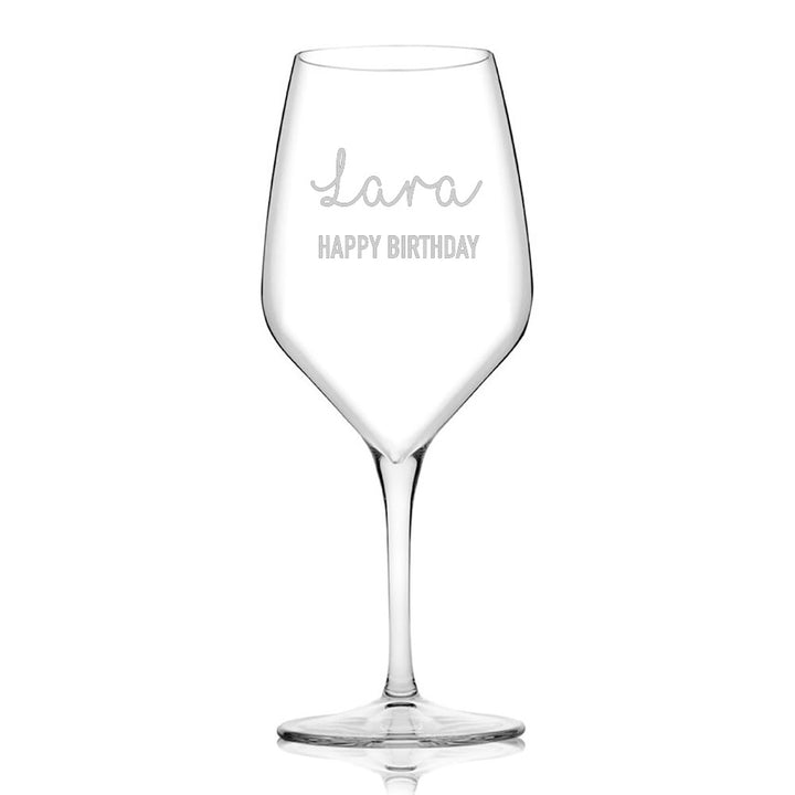 Personalised Etched Wine Glass