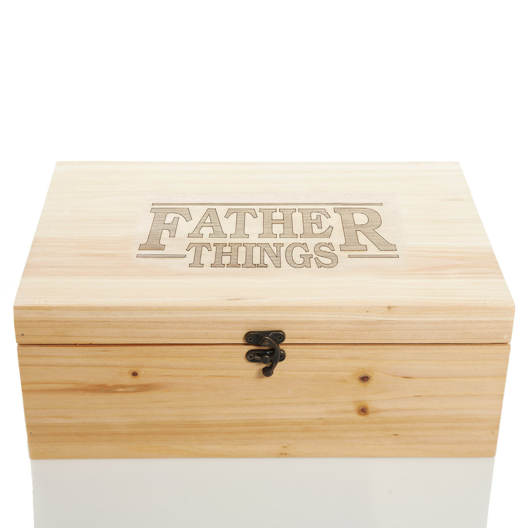 Personalised Fathers Day Natural Wood Keepsake Box - Father Things
