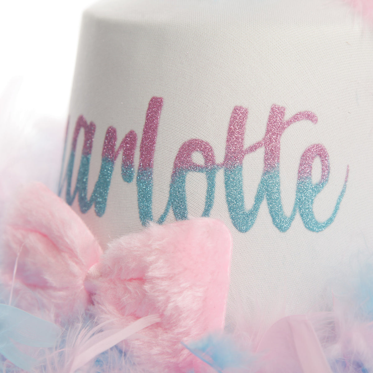 Personalised Easter Pink and Blue Feather Bunny Top Hat