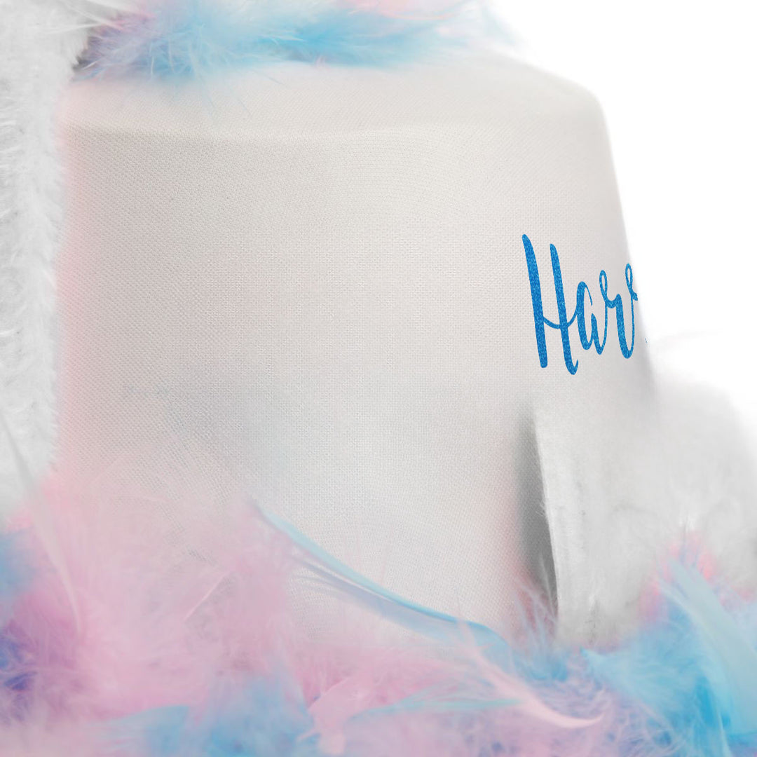 Personalised Easter Pink and Blue Feather Bunny Top Hat
