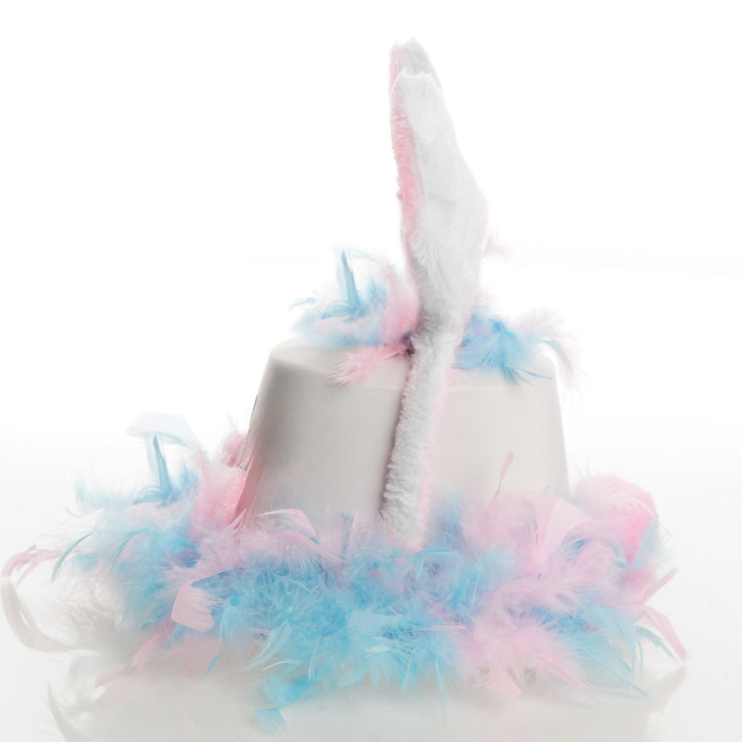 Personalised Easter Pink and Blue Feather Bunny Top Hat