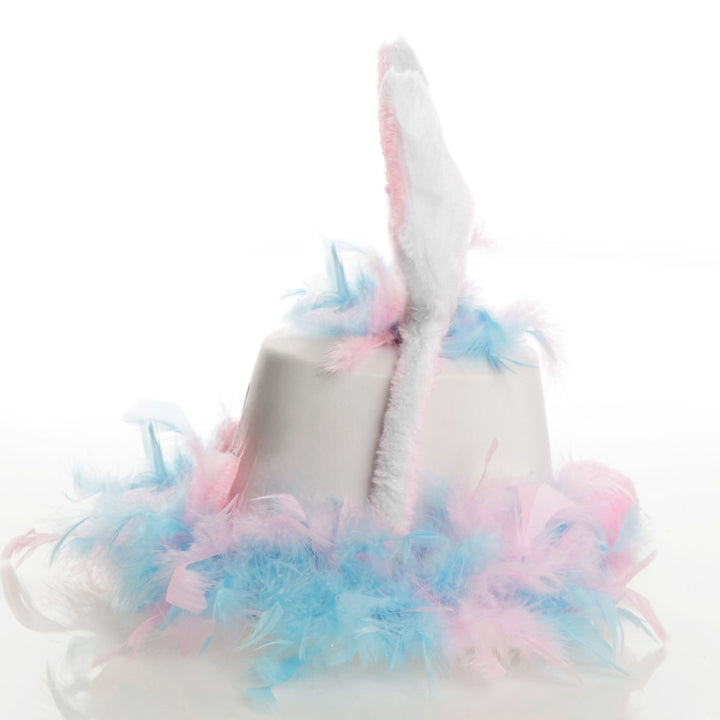 Personalised Easter Pink and Blue Feather Bunny Top Hat
