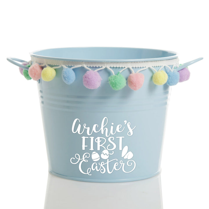 Personalised First Easter Hamper Bucket - Ears and Eggs