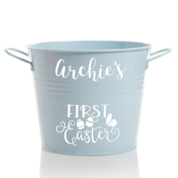 Personalised First Easter Hamper Bucket - Ears and Eggs