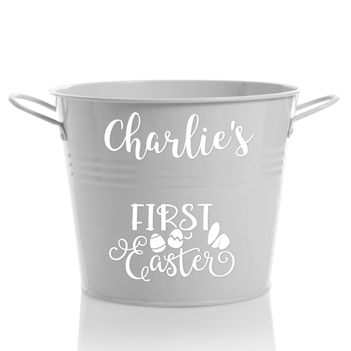 Personalised First Easter Hamper Bucket - Ears and Eggs