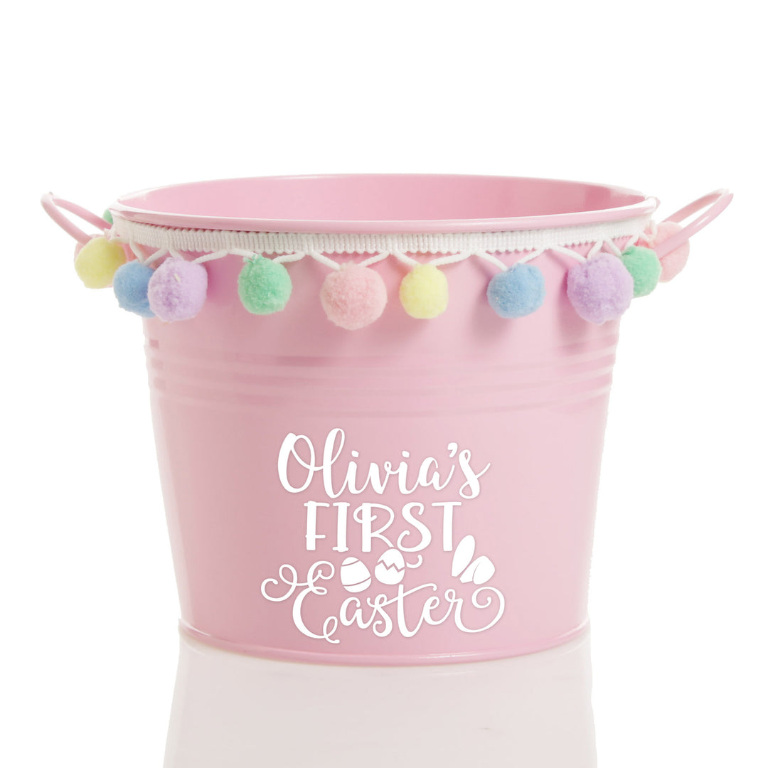 Personalised First Easter Hamper Bucket - Ears and Eggs
