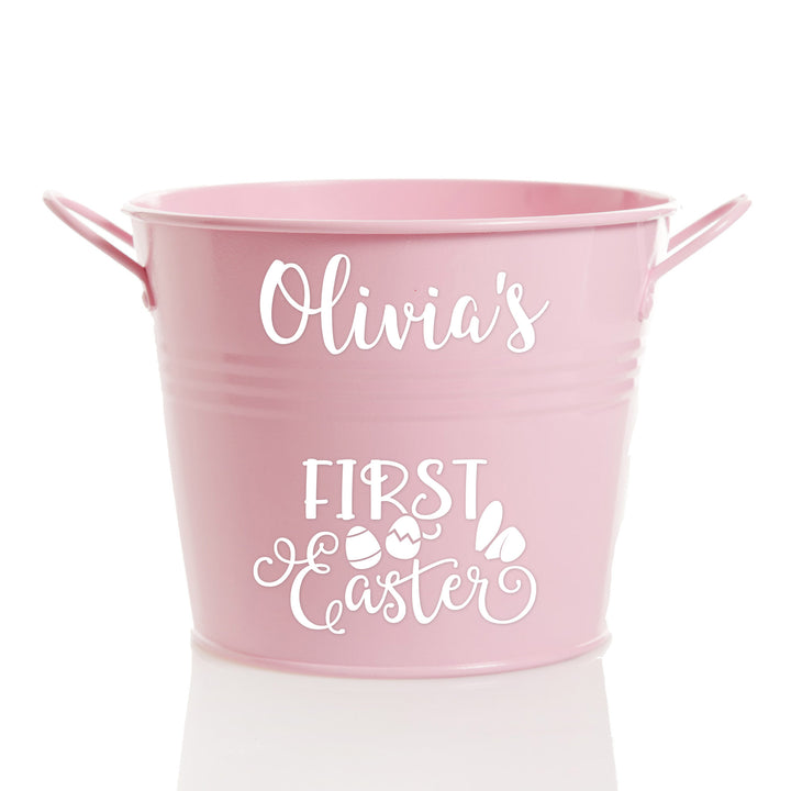 Personalised First Easter Hamper Bucket - Ears and Eggs