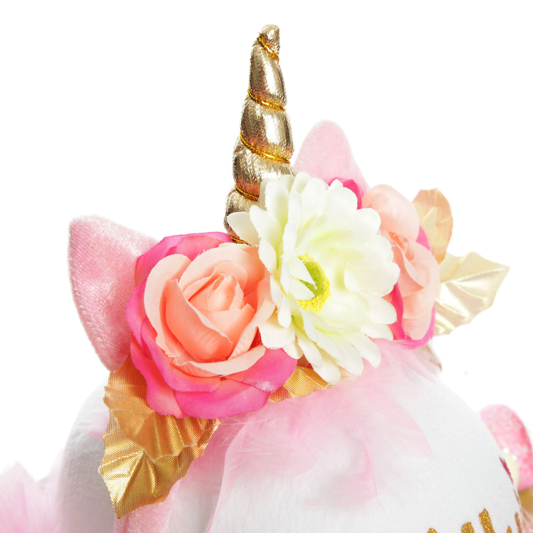 Personalised Floral and Feathers Unicorn Easter Hat