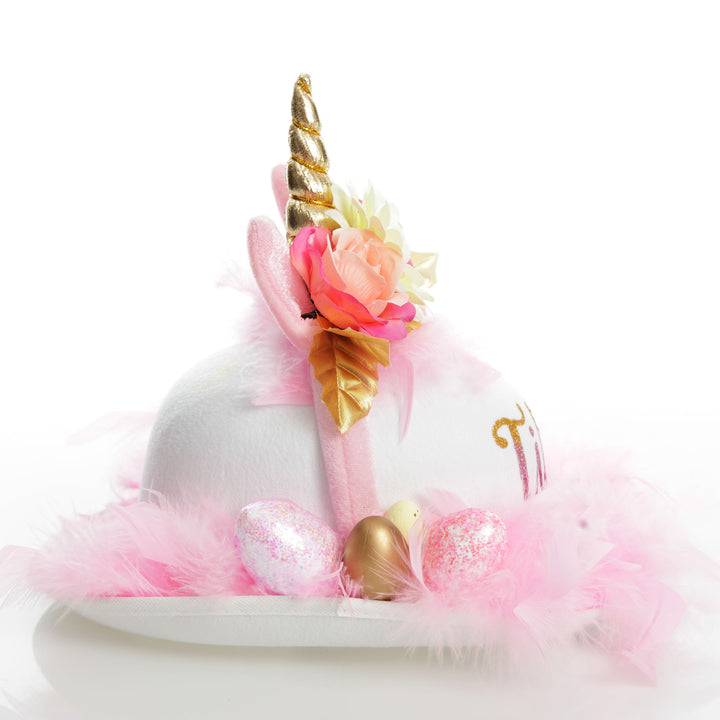 Personalised Floral and Feathers Unicorn Easter Hat