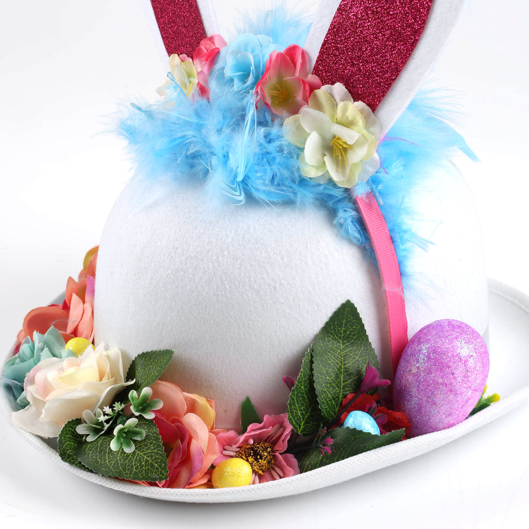 Handmade Floral White Easter Hat