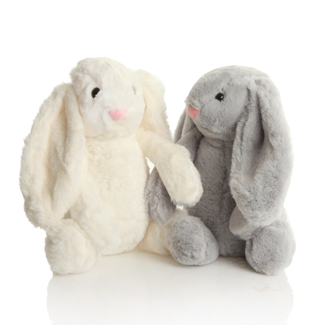 Personalised White Fluffy Easter Bunny with Personalised GreyFluffy Easter Bunny