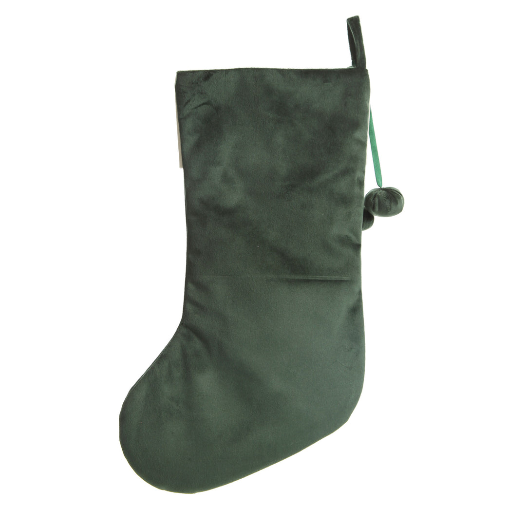 Personalised Forest Green Velvet Christmas Stocking