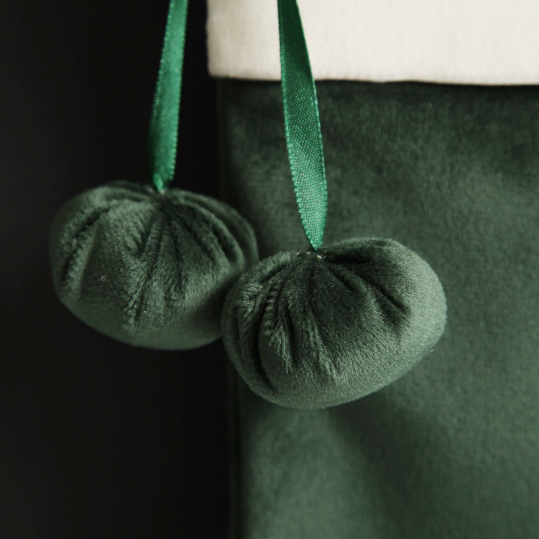 Personalised Forest Green Velvet Christmas Stocking