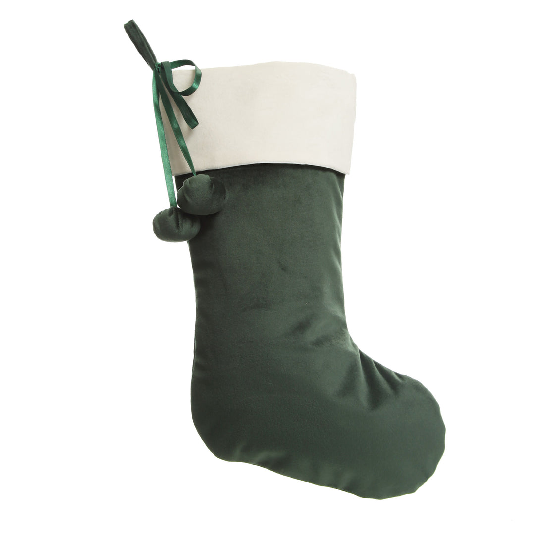 Personalised Forest Green Velvet Christmas Stocking
