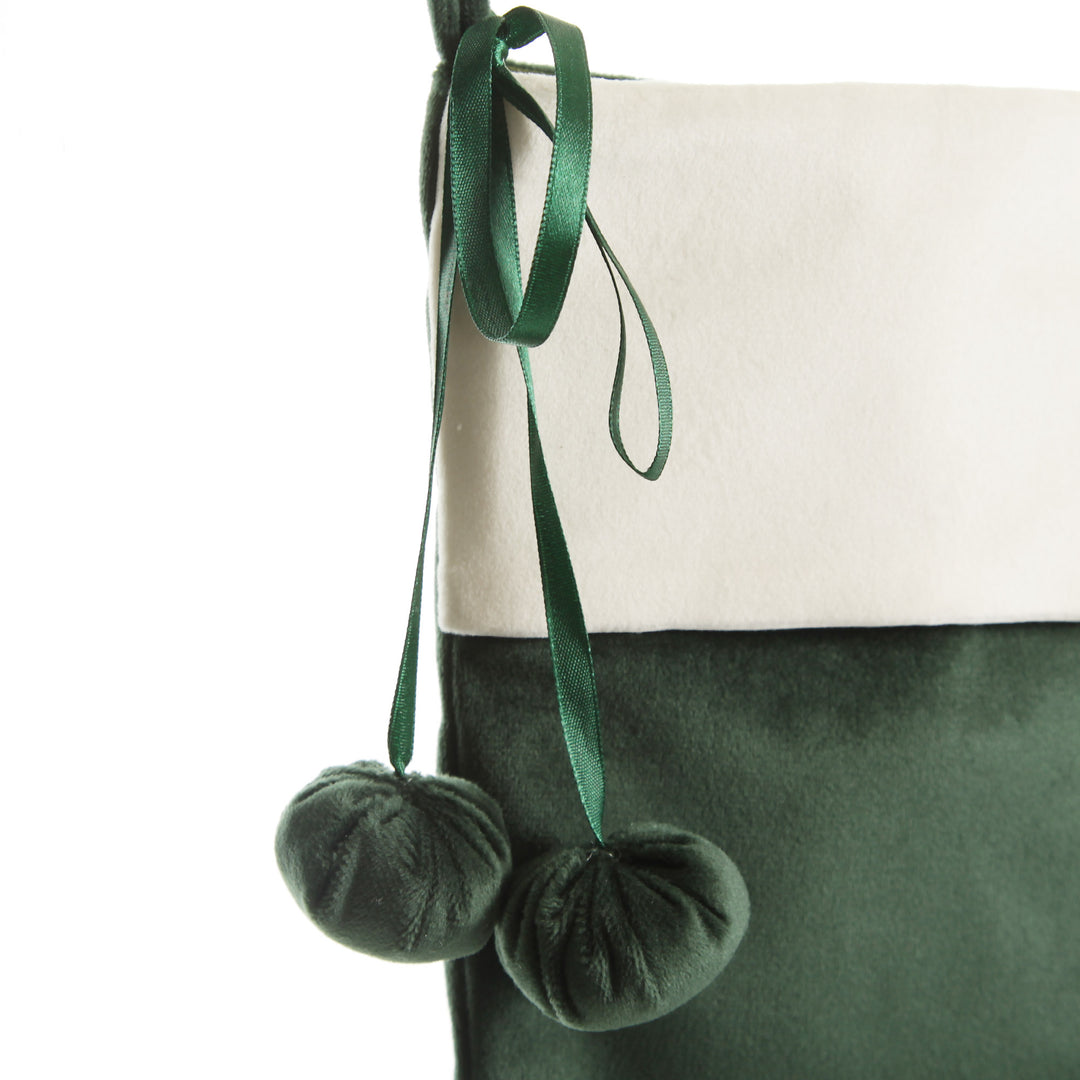 Personalised Forest Green Velvet Christmas Stocking