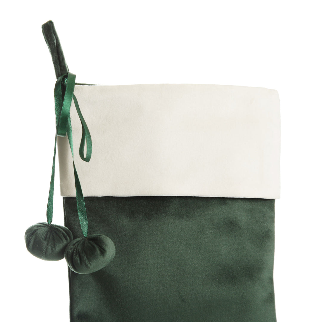Personalised Forest Green Velvet Christmas Stocking
