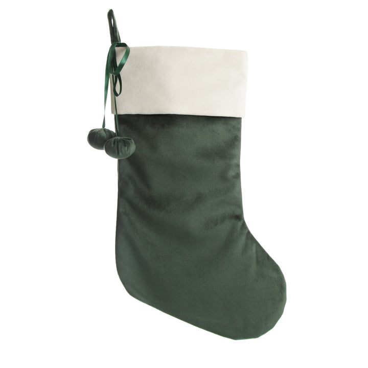 Personalised Forest Green Velvet Christmas Stocking