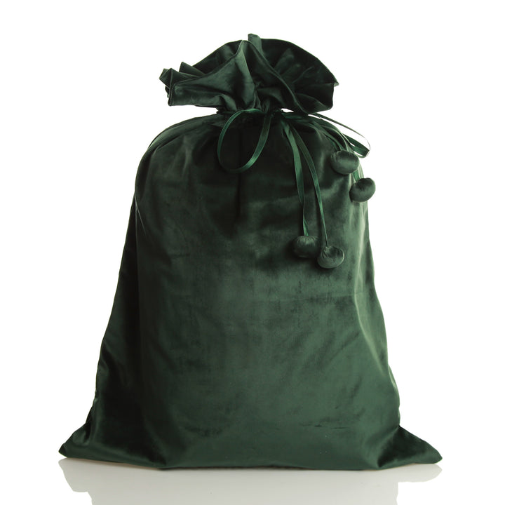 Personalised Forest Green Velvet Santa Sack