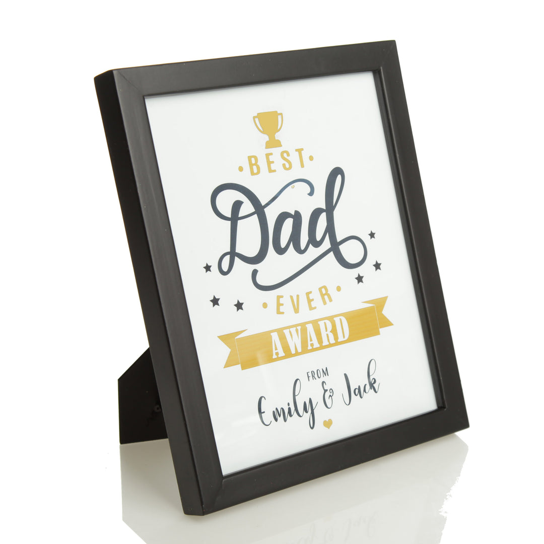 Personalised Framed Best Dad Ever Award