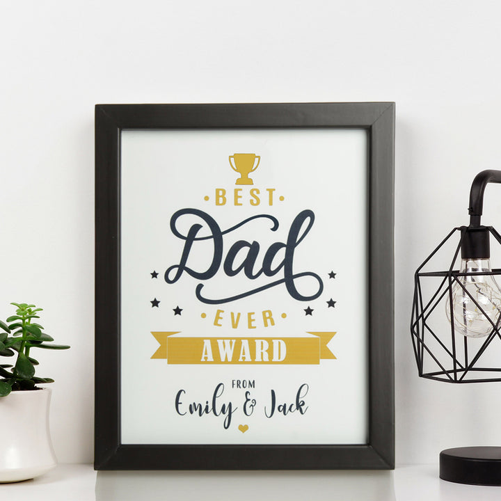 Personalised Framed Best Dad Ever Award