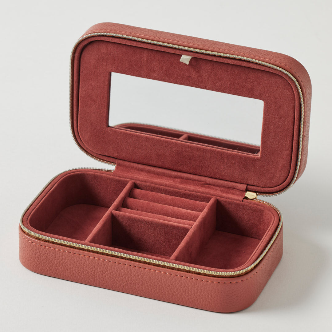 Personalised Gigi Rectangular Jewellery Case - Crimson