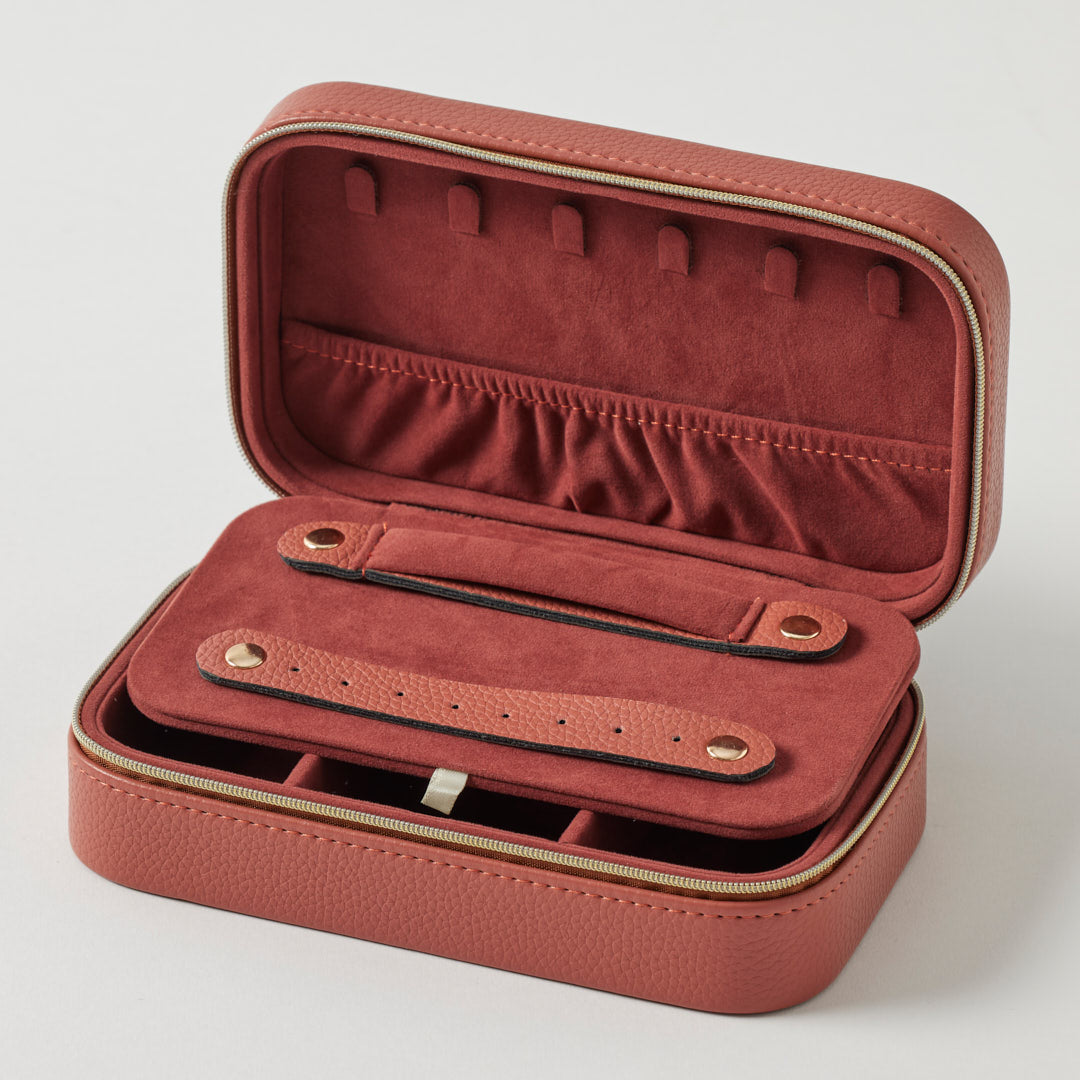 Personalised Gigi Rectangular Jewellery Case - Crimson