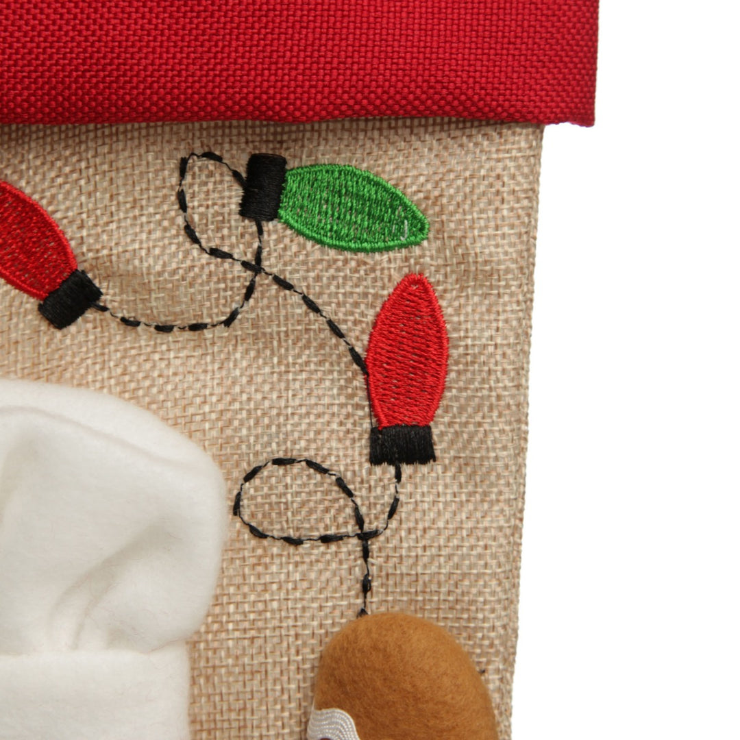 Personalised Gingerbread Boy Christmas Stocking with Dangly Legs - Details