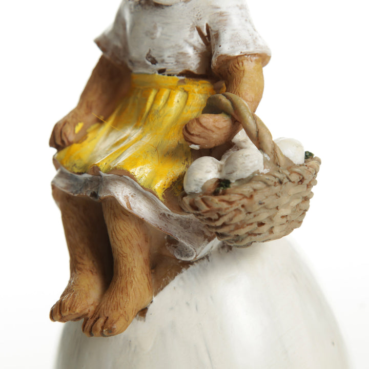Personalised Girl Bunny on Egg Easter Ornament