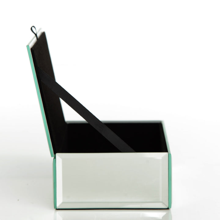 Personalised Glass Mirror Jewellery Box with Bevelled Edge