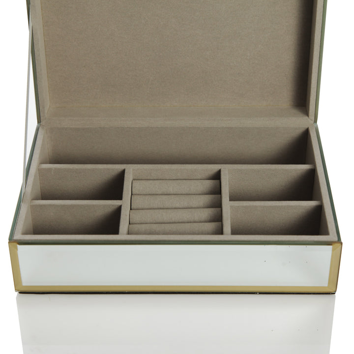 Personalised Glass Mirror Jewellery Box with Gold Tassel - inner detail