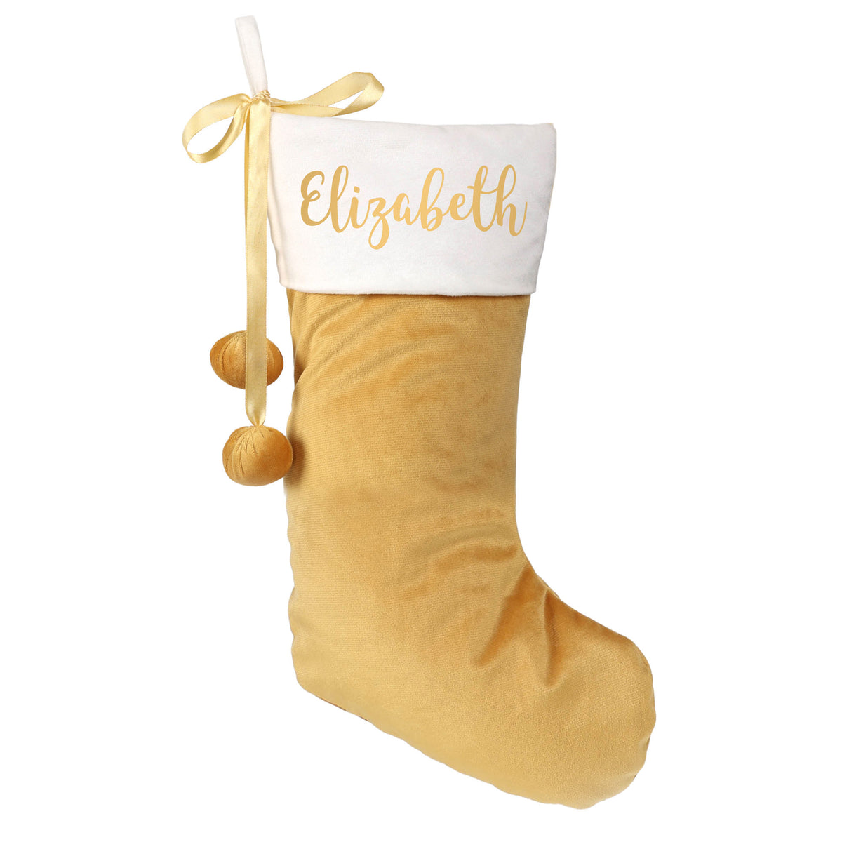 Personalised Gold Velvet Christmas Stocking
