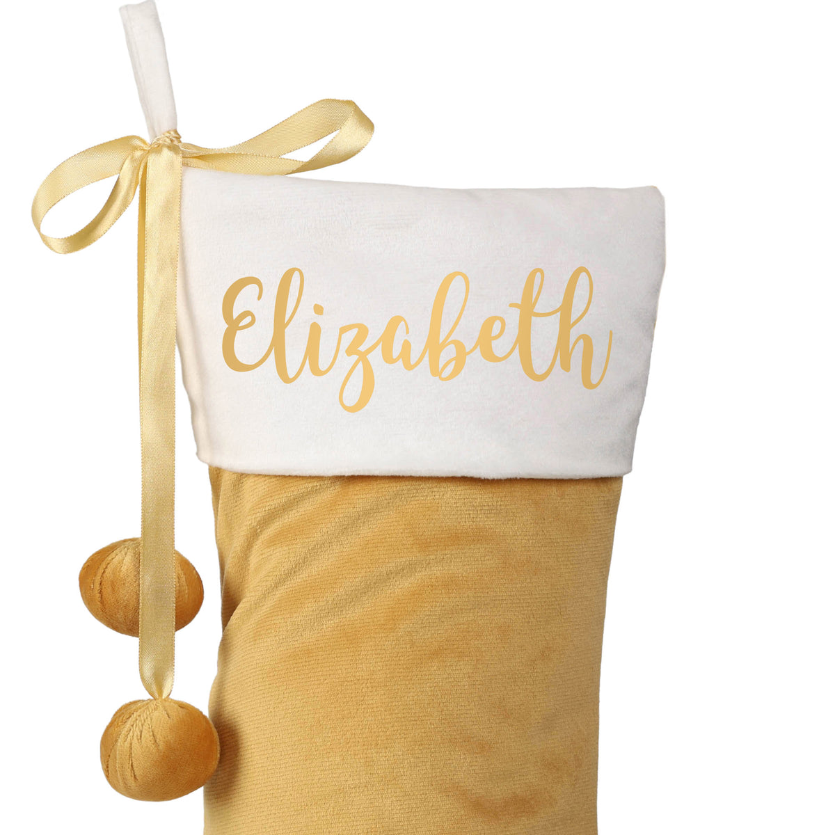 Personalised Gold Velvet Christmas Stocking