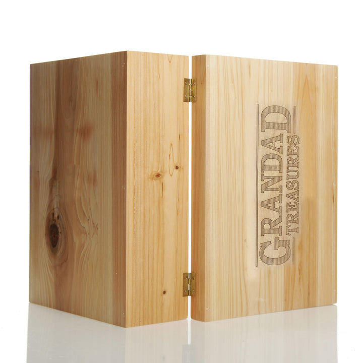 Personalised Fathers Day Natural Wood Keepsake Box - Grandad Treasures


