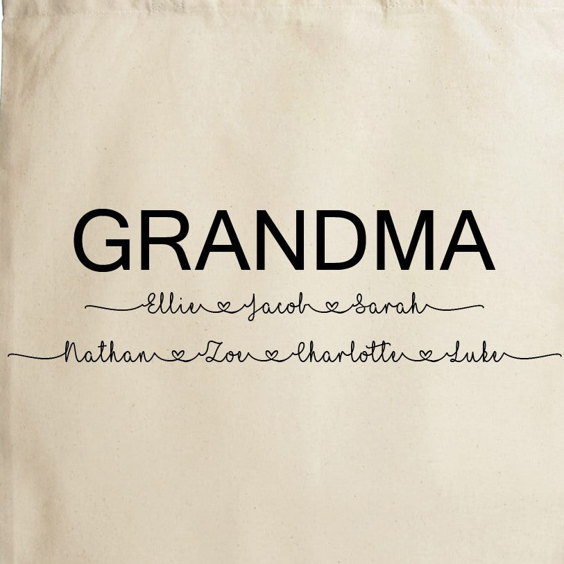 Personalised Grandma Calico Tote Bag