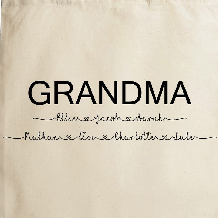Personalised Grandma Calico Tote Bag