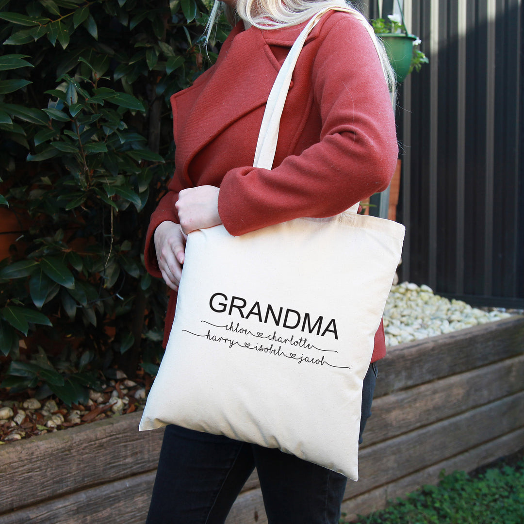 Personalised Grandma Calico Tote Bag