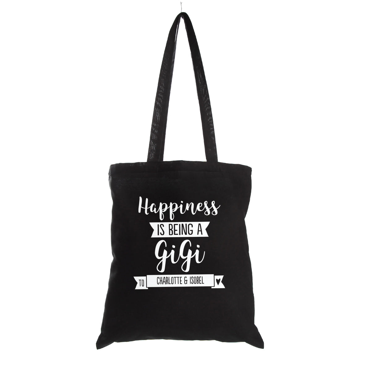 Personalised Grandma Happiness is Black Tote Bag
