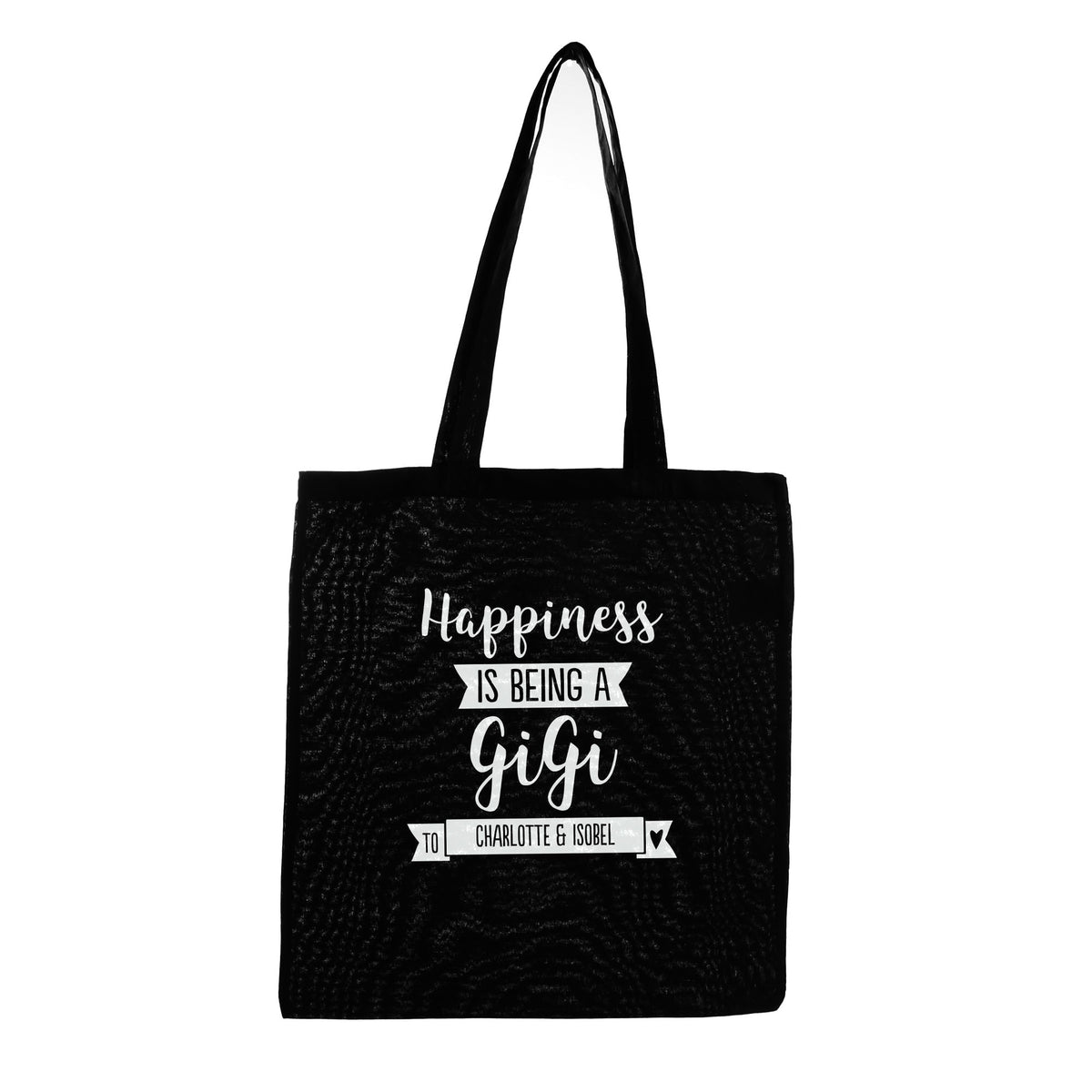Personalised Grandma Happiness is Black Tote Bag 