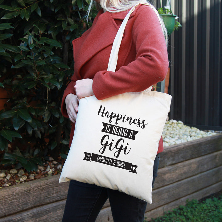 Personalised Grandma Happiness is Calico Tote Bag 