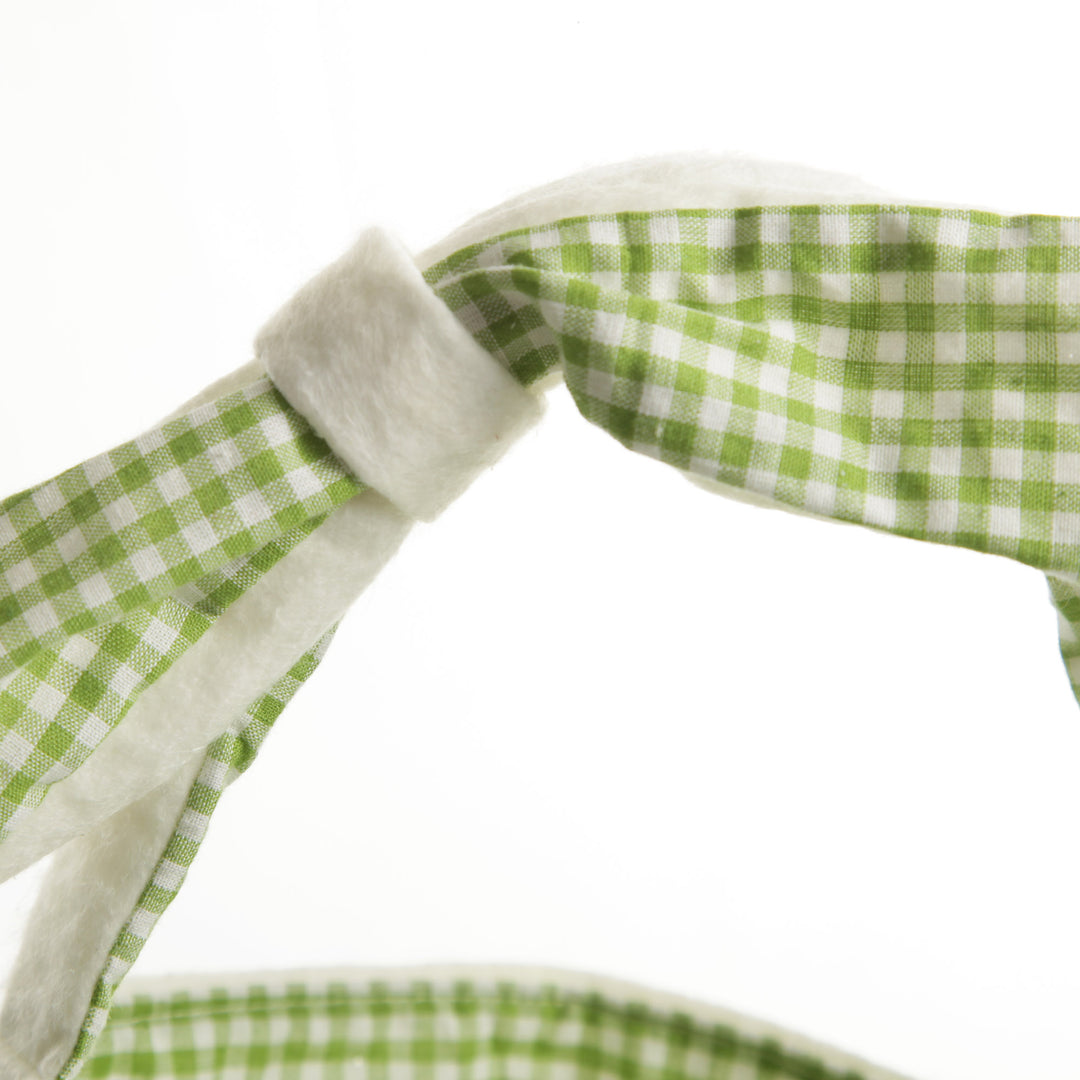 Personalised Green Gingham Bunny Easter Basket