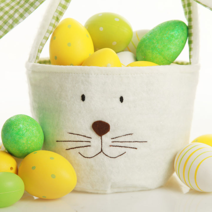 Personalised Green Gingham Bunny Easter Basket