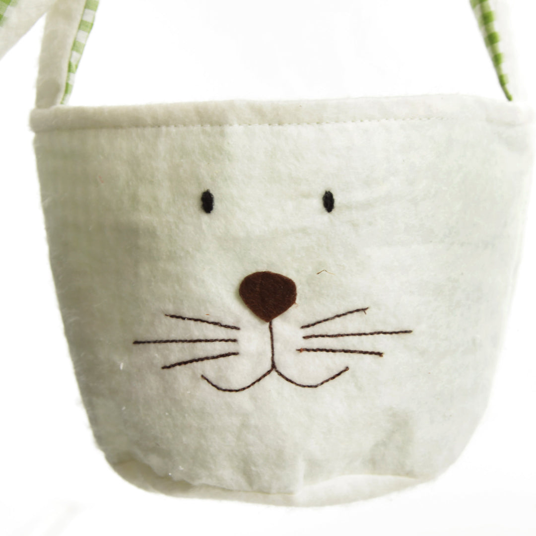Personalised Green Gingham Bunny Easter Basket