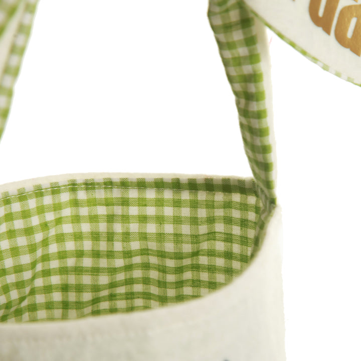 Personalised Green Gingham Bunny Easter Basket