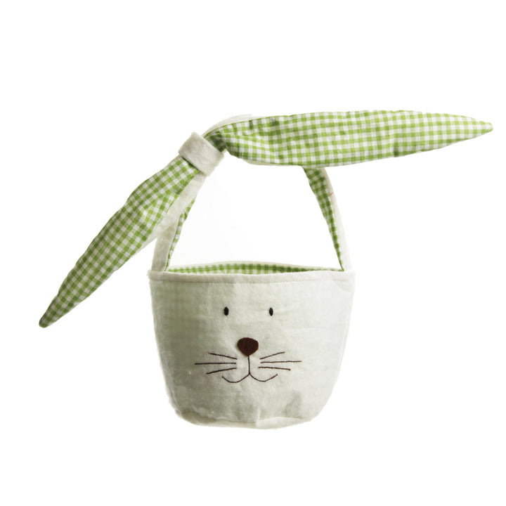 Personalised Green Gingham Bunny Easter Basket