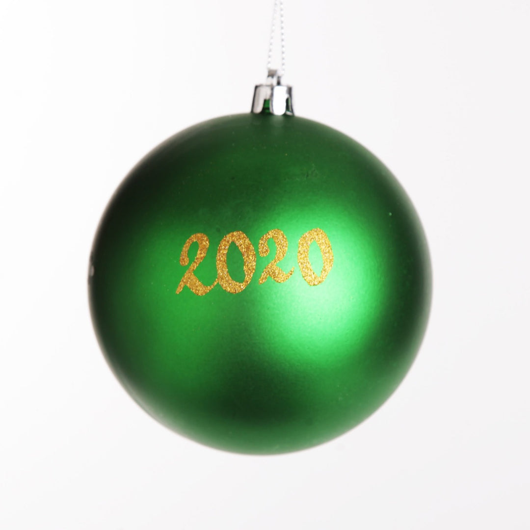 Personalised Green Shatterproof Christmas Bauble - Back