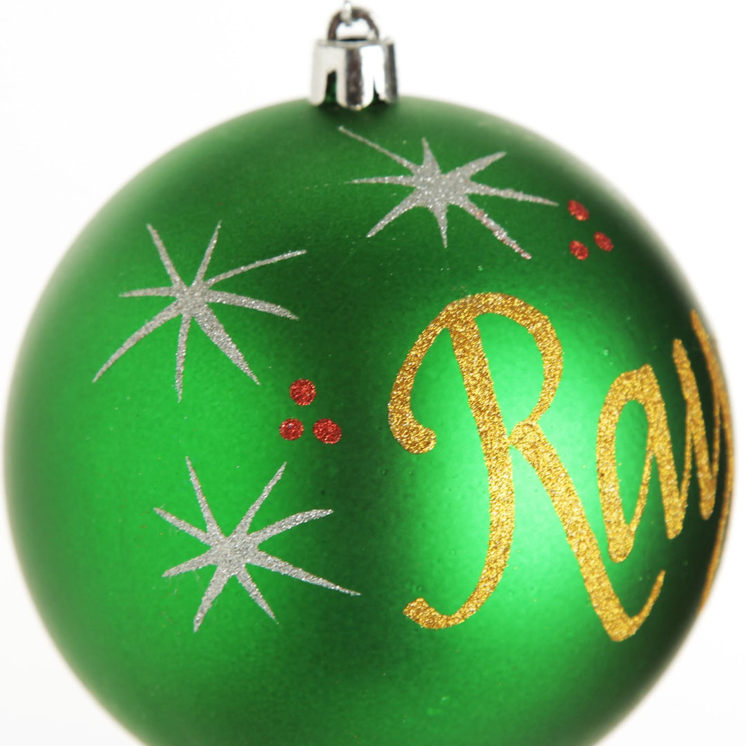 Personalised Green Shatterproof Christmas Bauble - Detail